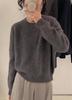 Women's Thickened Wool Cashmere Sweater - Round Neck, Loose Knit, Lazy Style Pullover