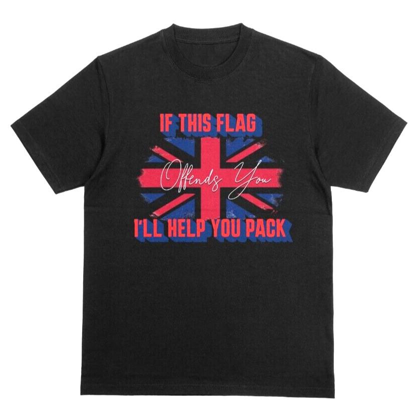 

If This Flag Offends You British Patriot Tshirt UK Citizen Britain First Tee 4XL