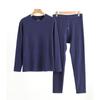 Men’s A-Class Thermal Underwear Set with Hyaluronic Acid - Warm Autumn/Winter Round Neck Top & Bottoms