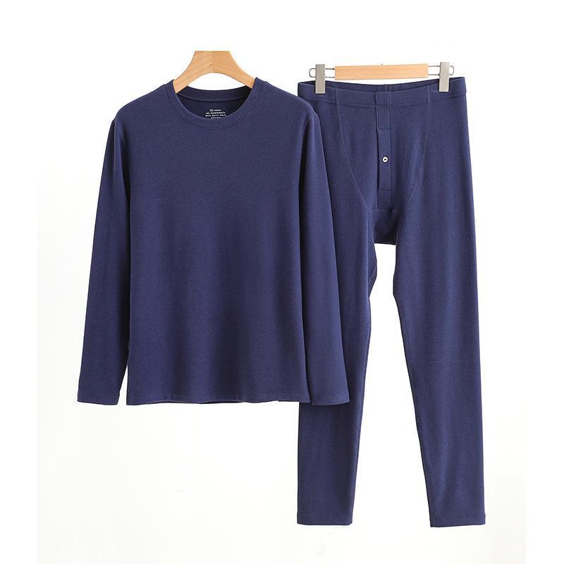 Men’s A-Class Thermal Underwear Set with Hyaluronic Acid - Warm Autumn/Winter Round Neck Top & Bottoms