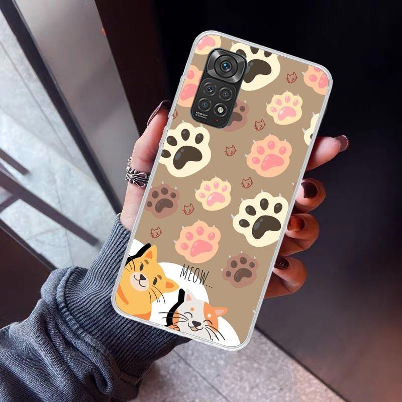 Cat Footprint Funny Paw Cute Phone Case For Xiaomi Redmi Note 10 11 12 13 14 15 Pro Plus 11S 12S 14S 11T 11E 10S Soft TPU Back C
