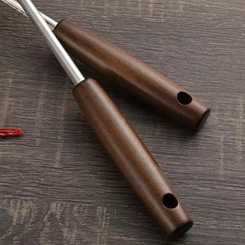 Stainless Steel Wok Spatula Chef-Specific Cooking Spoon Wooden Long Handle Mushroom Shovel Kitchen Cooking Utensils