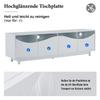 TV Schrank TV Lowboard Hochglanz Weiß 70 Zoll Fernseher, TV Ständer 4 Türen, Schranktür aus gehärtetem Glas, TV Möbel Wohnzimmer Schlafzimmer