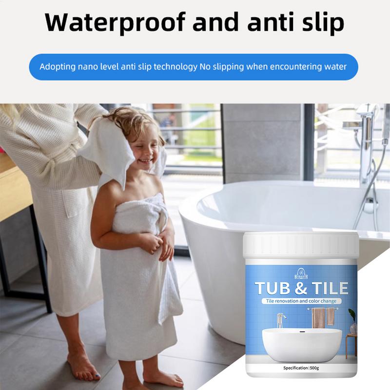 500g Bathroom Tile Paint Kit Water Based Quick-Dry Bath Refinishing Kit Bathtub Cover-up Kit Water Based for Bathtubs Sinks