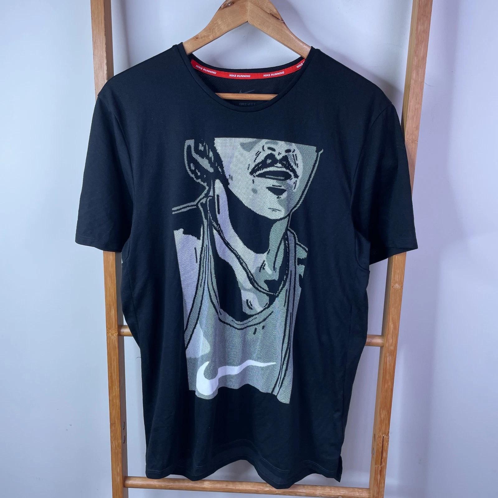 Rise 365 Run Energy shirt Mens Small Black Graphic Print Running Dri Fit 3XL