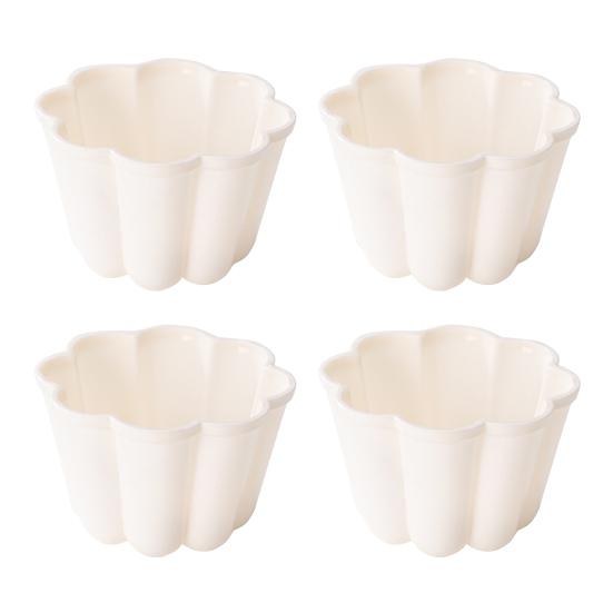 

4 шт. Миниатюрные формы для пудинга в форме цветка, набор антипригарных форм для выпечки хлеба, торта, пирога, набор форм для домашней кухни, походов, ресторанов бежевый