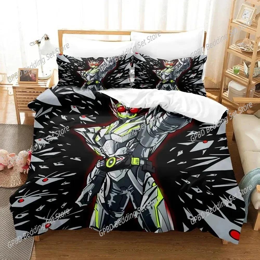 Anime Kamen Rider Zero-One Comfortable Duvet Quilt Cover Pillowcase Bedding Set Children Bedroom Decoration Home Textile