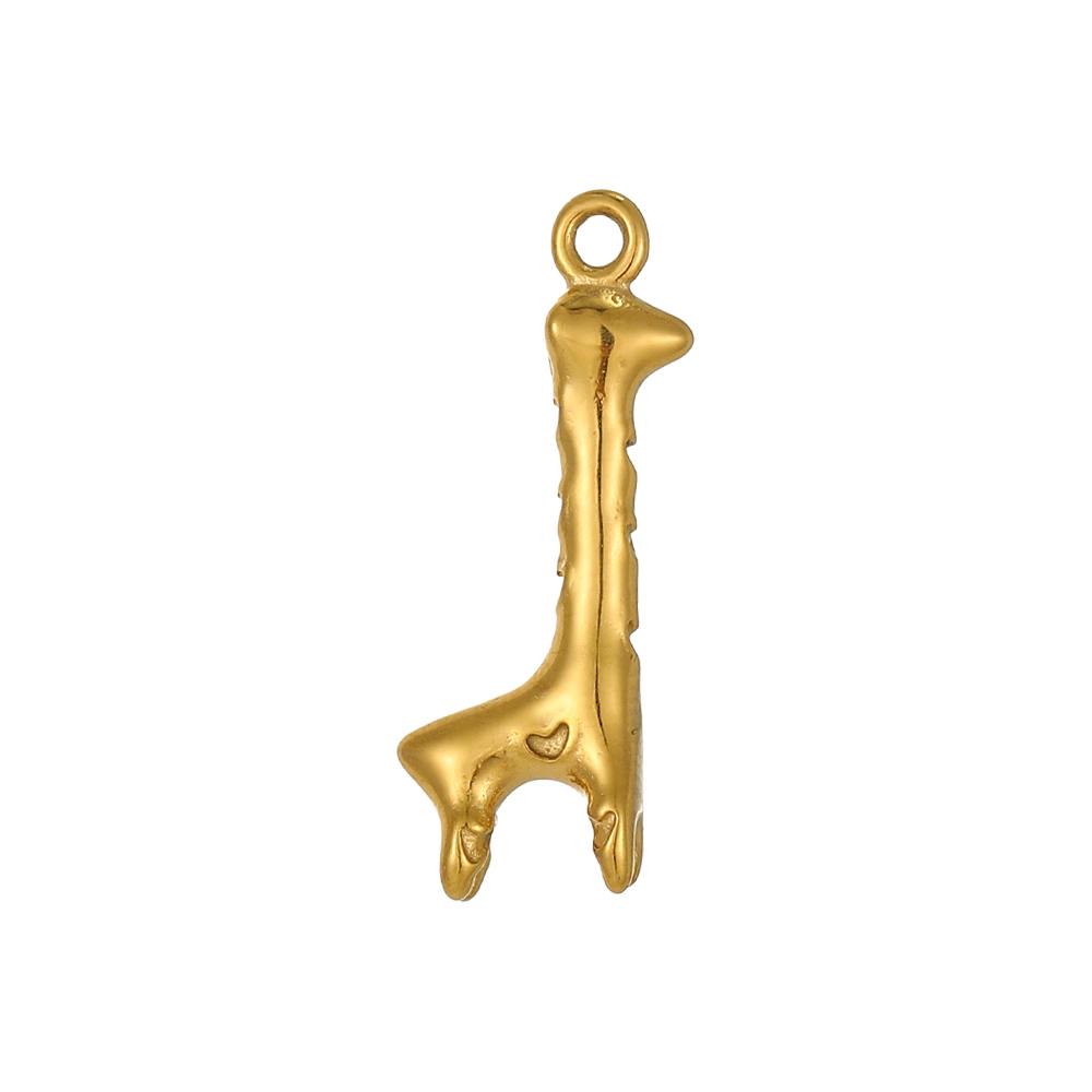 CARLIDANA Stainless Steel Gold Plated Animal Giraffe Charm Bubble Dog Monkey Rabbit Horse DIY Accessories Jewelry Necklace