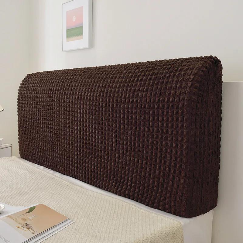 

Чехол для изголовья кровати из спандекса сирсакера, утолщенный эластичный чехол для изголовья кровати, универсальный защитный чехол для спинки кровати для дома в отеле 150x65cm темно-коричневого