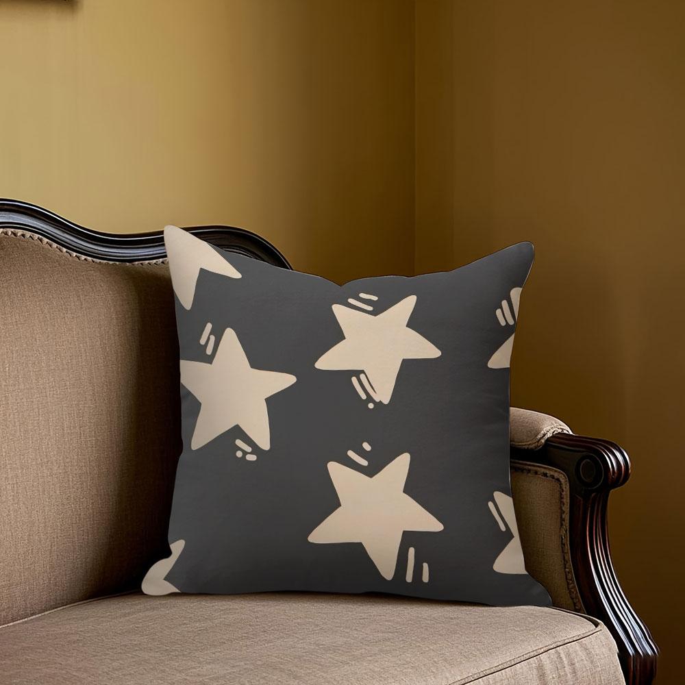Retro Star square Jacquard Pillow Cover for Sofa Office Waist Cushion Cover Home Decorative Pillowcase