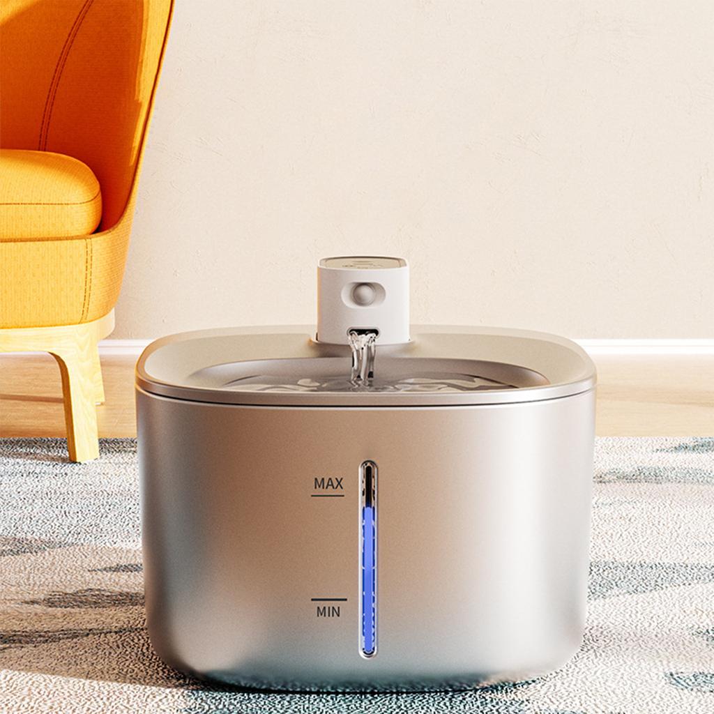 All Stainless Steel Cat Water Dispenser Smart Wireless Rechargeable Pet Automatic Recirculating Water Dispenser