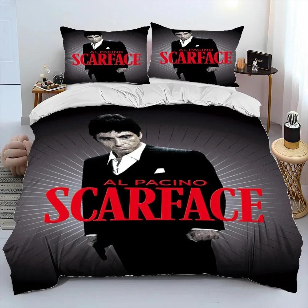 3D Movie Scarface Tony Bedding Set Printed Bed Set With Pillowcase Bed Duvet Cover Soft Single Double Queen Super King Size