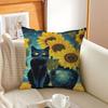 Monet Black Cat Van Gogh Sunflowers Pillowcases Home Bedding Decorative Pillow Cover Wedding Super Soft Pillow Case