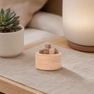 Holz ätherisches Öl Diffusor, Buchenholz Diffusor, Aromatherapie Diffusor, Kleiner runder Diffusor für Home Offices Autos Yogaräume
