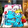 Blue Smur-f Characters Blanket Flannel Throw for Sofa, Indoor, Camping, Living Room, Office, Chair, And Bed Soft Birthday Gift