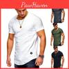 Men's Slim Fit O-neck Short Sleeve Muscle Tee T-shirt In Soft Breathable Fabric