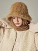 Hwaiteusaenjeu Detachable Scarf Hairy Round Hat Leonna (4 Colors)