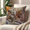 Cute cat holding phone cushion cover For Pillow Sofa Printing Decoration Room Home Office Coffee Shop Car Nordic Simplicity