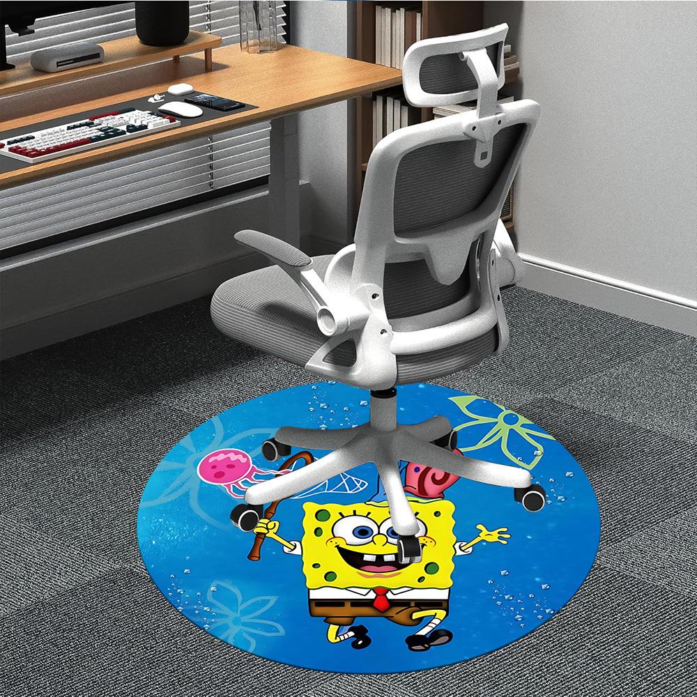 

1PC SpongeBob Office Round Rug, Non-slip, Soft and Durable Office Rug for Interior Decoration, Perfect for Office yy250915009 80cm by 80cm