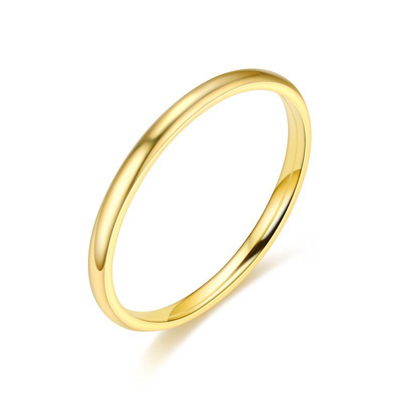 Rose Gold Titanium Steel Thin Korean Style Pinky Ring for Women
