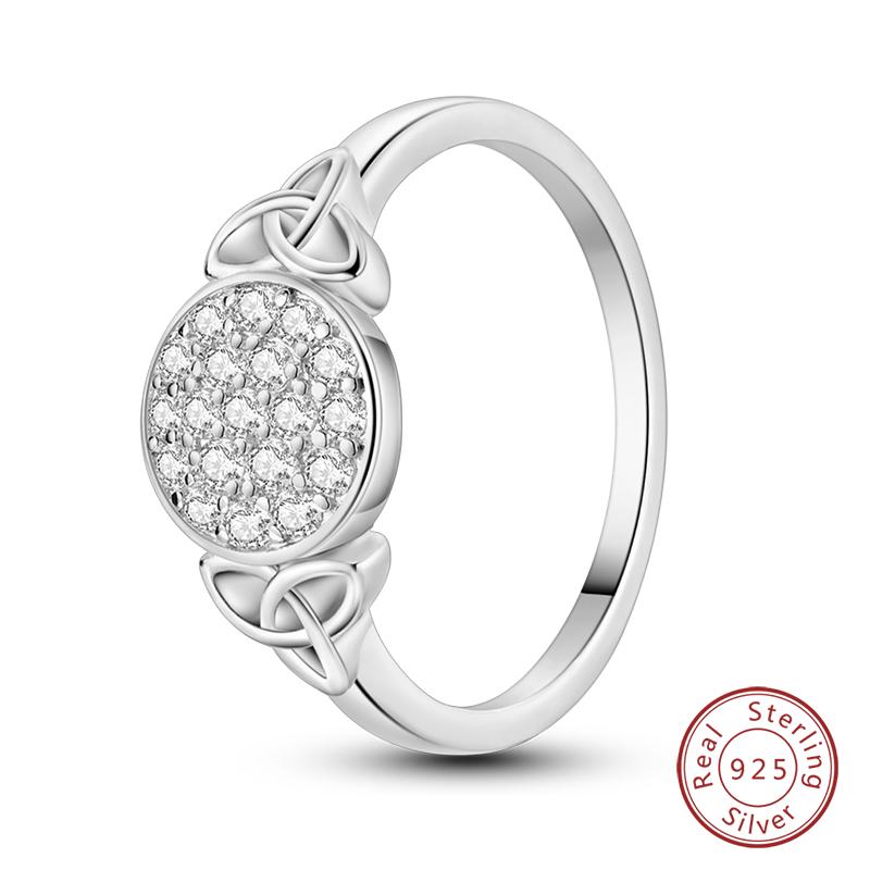 925 Silver Heart Shaped Infinite Minimalist Rings Hollow Celtic Knot Rings For Women Elegant Engagement Wedding Jewelry