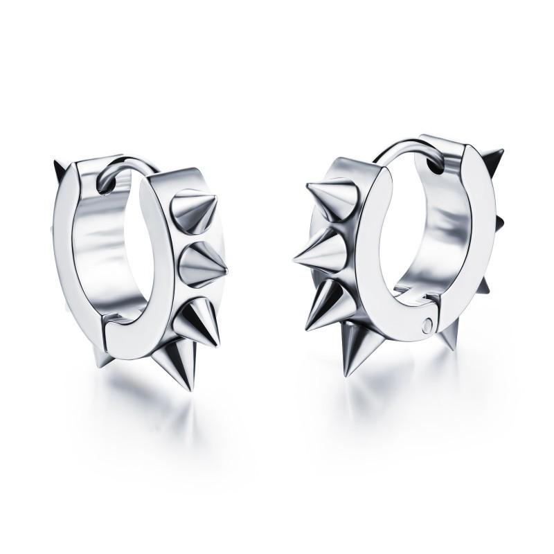 Punk Style Pointed Willow Stud Earrings Accessories Personalized Hip-hop Trend Versatile Stainless Steel Men