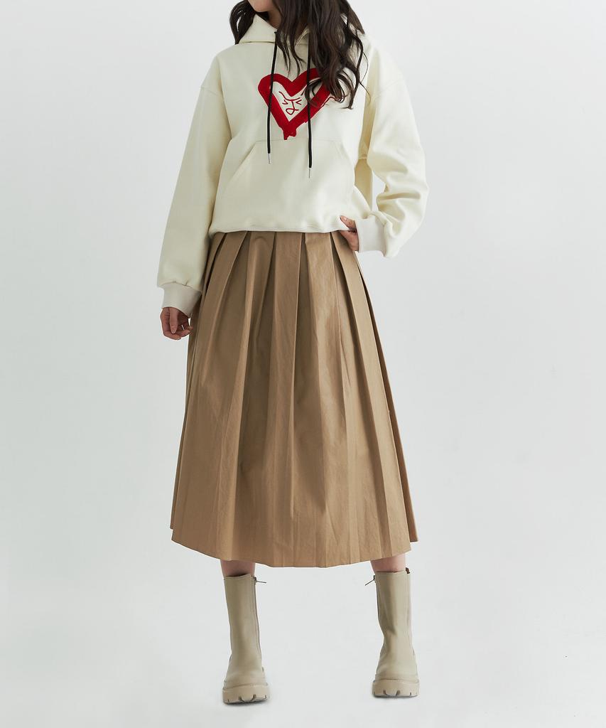 Peulleio Double Pleated Skirt _ Beige