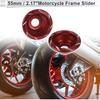 12mm M12 Motorcycle Slider Frame CNC Aluminum Alloy Wheel Fairing Protection Anti Crash Protector Guard for Honda for Yamaha 55mm 23mm Red 2 Pcs