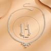 European Fashion Bridal Jewelry: Diamond Tassel Necklace & Earring Set