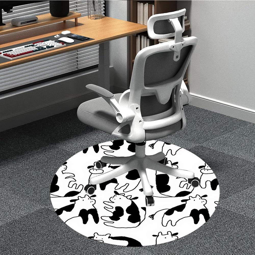 

1pc Cow Print Chair Carpet for Office, Soft Flannel Throw Mat, Perfect for Office, Holiday Party Decoration Choice yy260209066 80cm by 80cm