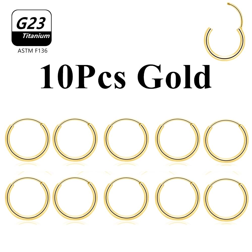 1/10pcs G23 Titanium Hoop Earring For Women Piercing Nose Ring ASTM F136 Body Jewelry Accessories New
