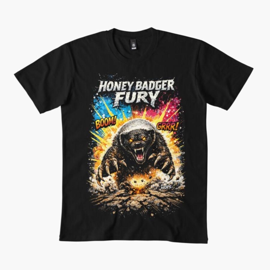 

Honey Badger Fury T-shirt For Men Women 100% Cotton T Shirts Short Sleeve Tops 0102-3 - Men s Summer Cotton Graphic Tee S разноцветный