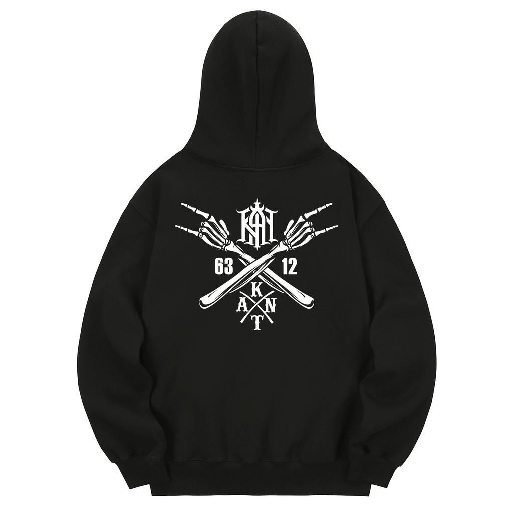Khb0146 Crosshand Fleece Hoodie - Black