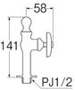 SANEI Standing Water Faucet, Nominal 13, Y56A-13