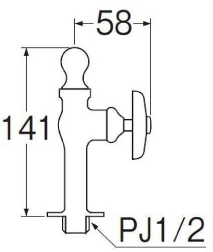 SANEI Standing Water Faucet, Nominal 13, Y56A-13