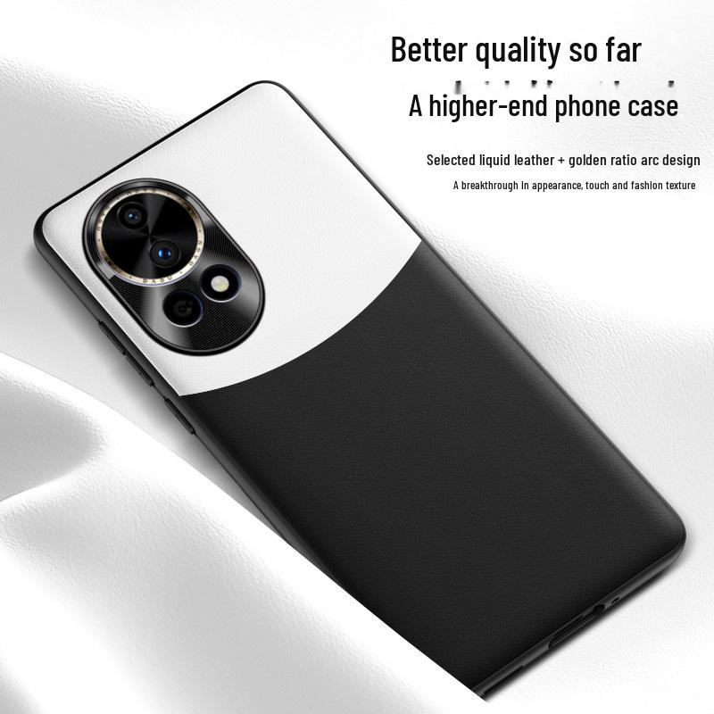 Liquid Leather Protective Cover for Huawei Nova 12 Pro, Anti-fall Design, Durable and Sleek.