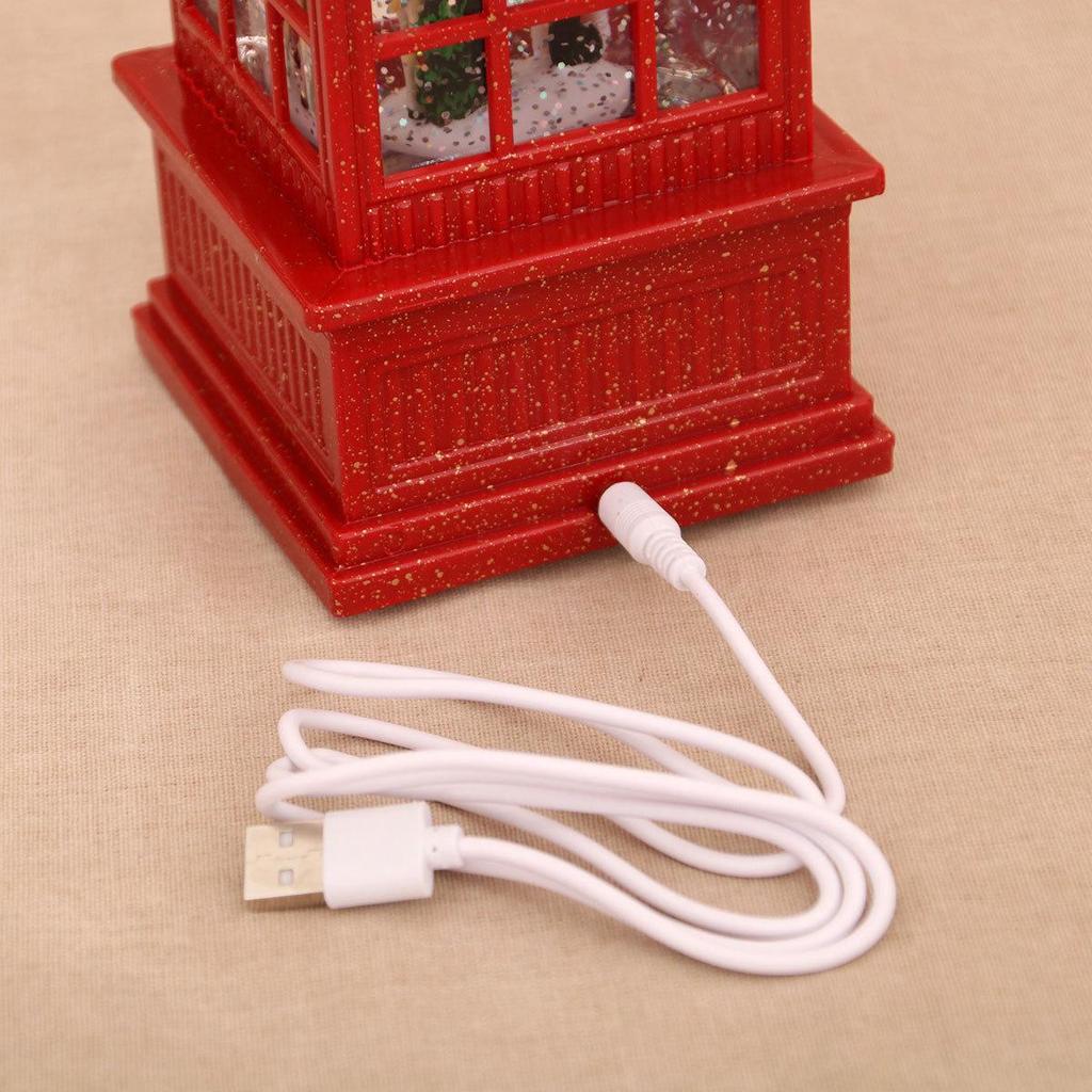 Large Luminous Telephone Booth Snow Globe - Creative Christmas Ornament & Gift