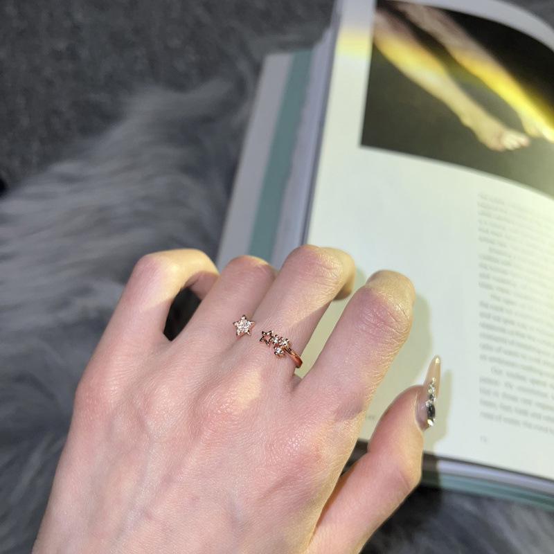 Women s Luxury Diamond Star Adjustable Ring – Fashionable Niche Design Adjustable opening