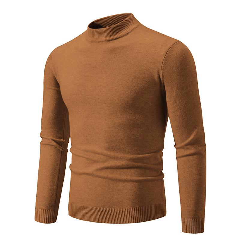 2024 Men's Large Slim Knit Half Turtleneck Sweaters for Autumn & Winter