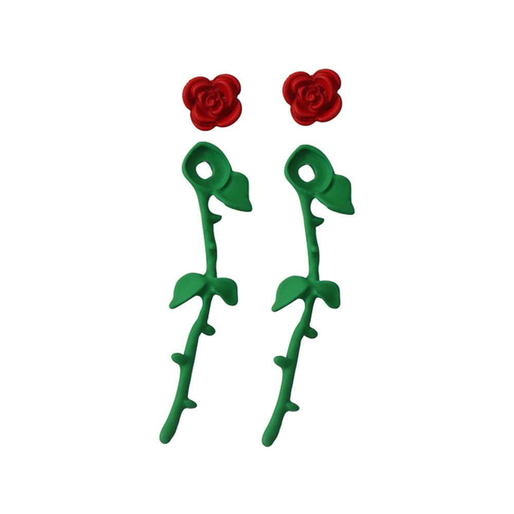 

Sweet Brincos Long S925 Needle Fashion Jewelry Drop Earrings Pearl Tassel Rose Flower Ear Stud F