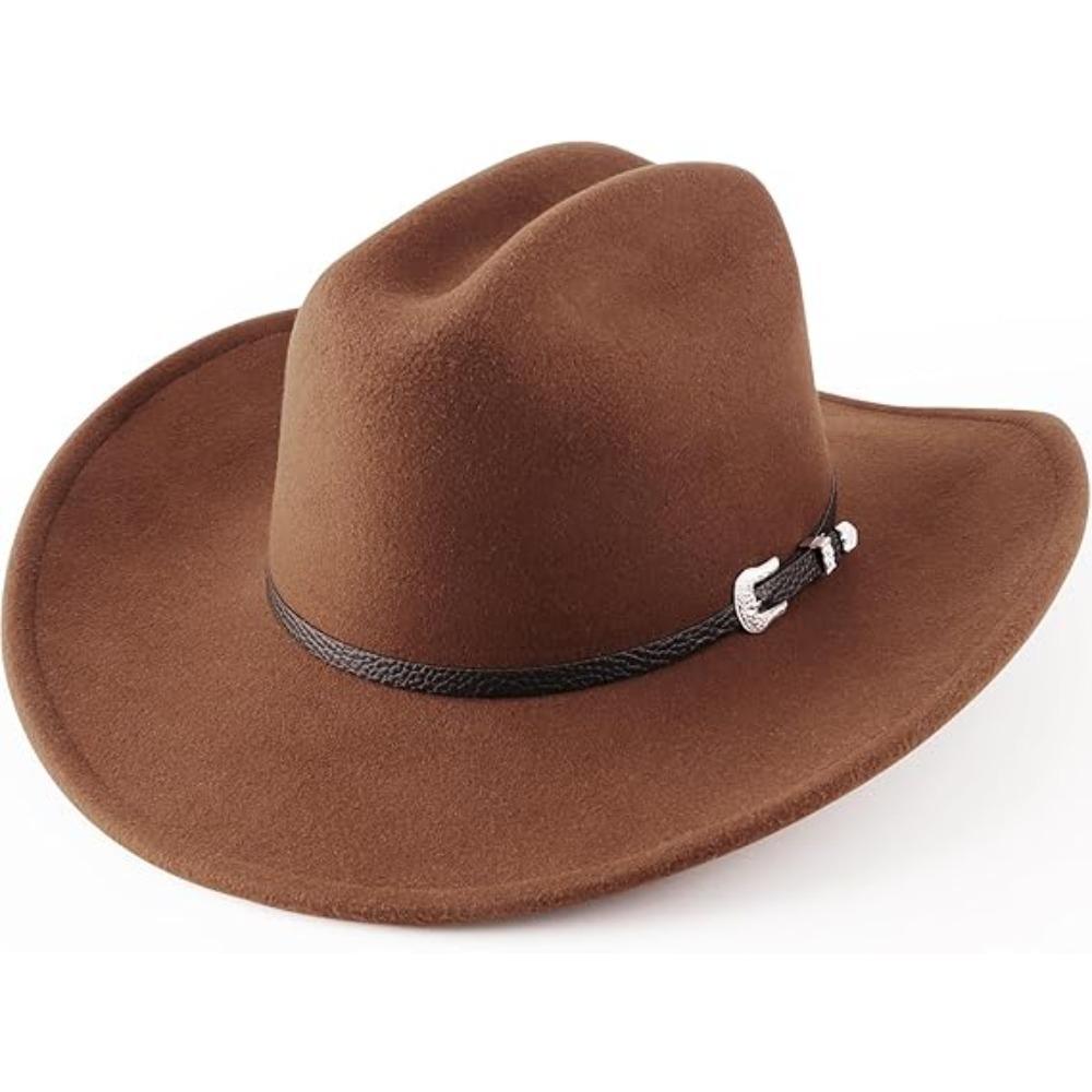 Popular European and American Retro Western Cowboy Hat Men's and Women's Woolen Big-brimmed Top Hat Jazz Hat