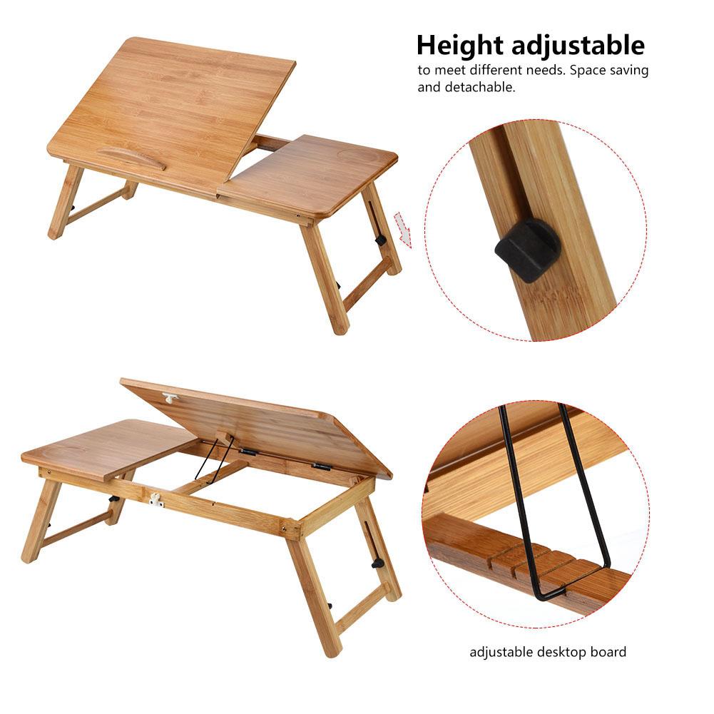 Taşınabilir Katlanabilir Ahşap Bambu Bilgisayar Dizüstü Bilgisayar Masası Kanepe Yatak Dizüstü Bilgisayar Standı 50*30