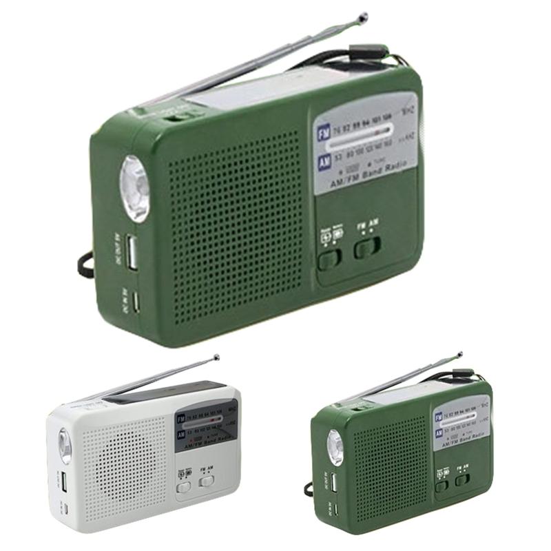 Multi-purpose Solar Hand Crank Radio with SOS Alarm Portable AM/FM Radio with Flashlight for Outdoor Emergency