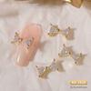 3D Bows Nail Art Charms Rhinestones Bows Charms Pearl Bowknot Nail Accessory 3D Alloy Nail Art Decoration for Women Girl