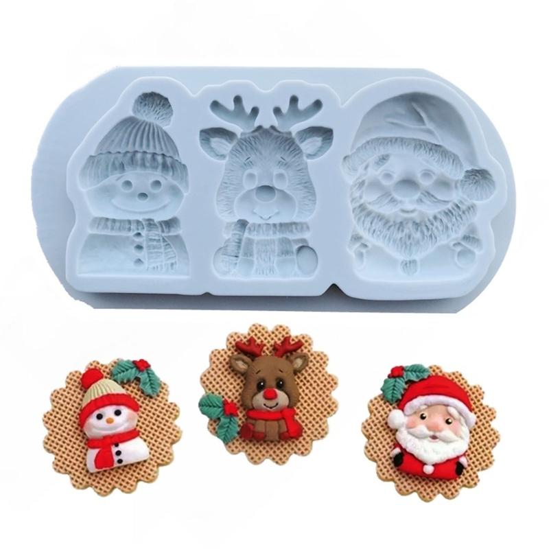 Santa Snowflake Silicone Cake Pan Effective Flexible Molds for Chocolate Ice Treat Pastry Creation