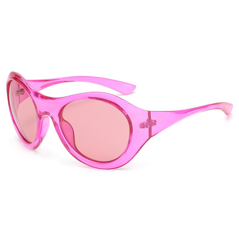 New Fashion Trendy Sunglasses Anti UV Big Frame Oval Glasses Personalized Retro Street Po Glasses Female