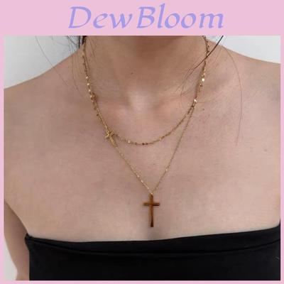 Titanium Steel Cross Necklace For Women With Geometric Design And Gold Plating Perfect For Casual Wear