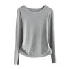Ribbed Round Neck Long Sleeve Base Top Modal Slim Inner Wear For Winter Stretchy Slim Base Layer Soft Ribbed Fabric Good For Inner And Outer Wear Top