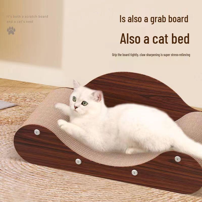 Extra Large Wear-Resistant Cat Scratching Sofa: Nest, Post & Chaise Lounge with Corrugated Cardboard
