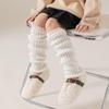 2025 Children's Vertical Stripe Over-the-Knee Leg Warmers - Breathable Spring/Summer Knitted Knee Pads and Scrunchy Long Socks for Girls.